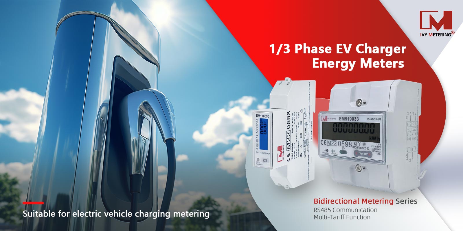 MID Approved Three Phase Multi-tariff RS485 Modbus Energy Meter for EV Charging Metering