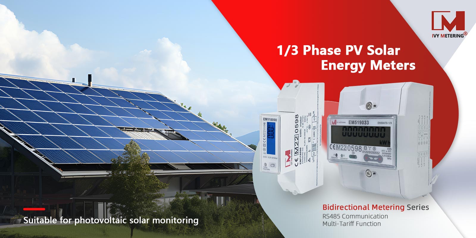 RS485 Multi-function Net Energy Meter Three Phase Bi-directional Meter for PV Solar Monitoring System