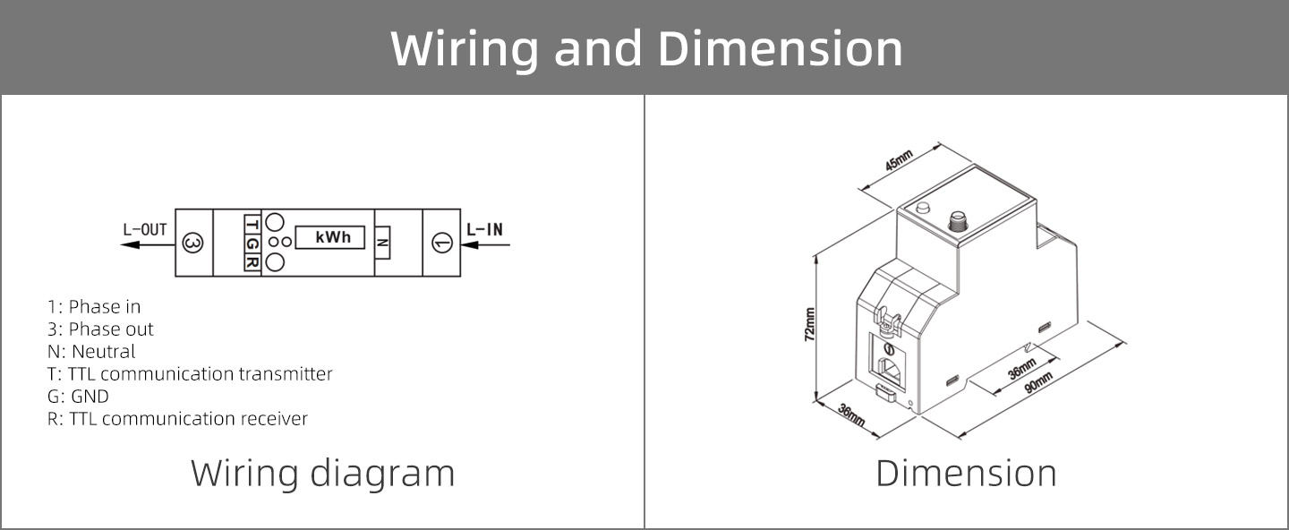 220V DIN Rail Single Phase LoRaWAN Electricity Meter with Relay