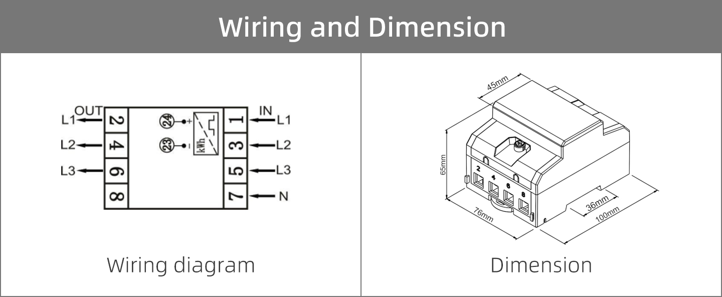 MID 3 Phase DIN Rail Bi directional Power Energy Meter for PV Solar