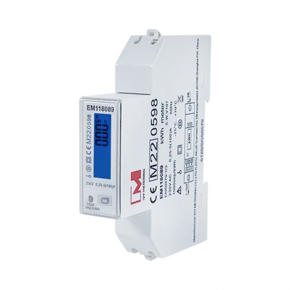 LCD Display Din Rail Single Phase Bi-directional MID Energy Meter with SO Output