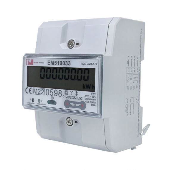 Three Phase Meter kWh and Power Bi-directional Measurement MID Energy Meter with RS485 Modbus